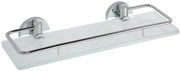Sapho Sapho, X-ROUND E polička sklenená s výklopnou hrazdou 300x130mm, mliečne sklo, chróm, XR607