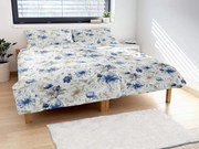 Polášek Bavlnené obliečky MODRÉ KVETY - 140 x 200 cm / 70 x 90 cm