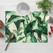 Biante Zamatové prestieranie na stôl Tamara TMR-028 Veľké zelené listy 30x40 cm