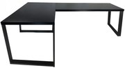 Písací Stôl Roh. Loft Low Čierna 240x160x3,6 Model 0