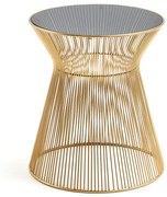 Okrúhly odkladací stolík so sklenenou doskou ø 40 cm Jolene – Kave Home