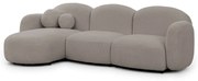 Sivá rohová pohovka z textílie buklé (ľavý roh/s leňoškou) Orbit – Ropez