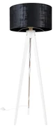 Moderná stojaca lampa trojnožka biela s čiernym zamatovým tienidlom 50 cm - Tripod Classic
