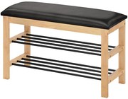 Skrinka Na Topánky So Sedadlom Gc0835 Čierna/Prirodzené