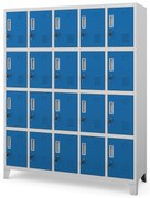 Kovová šatníková skriňa ROBERT 1360 x 1720 x 450 mm, sivomodrá