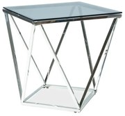 Konferenčný stolík Silver B III 50 x 50 cm, číra / strieborná