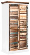 furniture-nabytek.cz - Masívna šatníková skriňa Perth z recyklovaného dreva, lakovaná, biela / farebná – 90×60×180 cm
