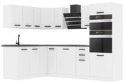 Kuchynská linka Belini Premium Full Version 420 cm biely mat s pracovnou doskou MELANIE