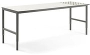Dielenský stôl CARGO s valčekmi, 2400x750 mm, biela / šedá