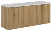 Závesná skrinka pod umývadlo Nova Oak s doskou 140 cm dub evoke/biela