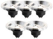 Sada 5 GU10 3-krokovo stmievateľných LED žiaroviek 111 mm 10,5 W 770 lm 2700 K