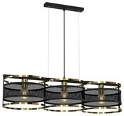 Luster na lanku RIM 3xE27/60W/230V čierna/zlatá