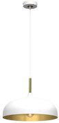 Závesné svietidlo Lincoln, 1x zlaté/biele kovové tienidlo, (fi 35cm), w/g