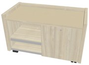 Mobilný kontajner Verno 100 x 50 cm so sklom, pravý, agát / vanilka