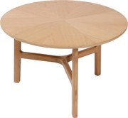Mazzoni BELLUNO Prírodný jaseň - DREVENÝ KONFERENČNÝ STOLÍK Ø65 cm OKRÚHLY MODERN CLASSIC