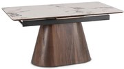 Stôl LUCIANO 160–200 cm Biely mramor / Orech