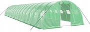 vidaXL Skleník s oceľovým rámom, zelený, 64 m², 16x4x2 m