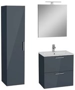 Kúpeľňová zostava s umývadlom 60 cm vrátane umývadlovej batérie, vtoku a sifónu VitrA Mia antracit KSETMIA60A