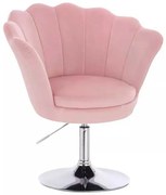 LuxuryForm DESIGN Kreslo FREY VELUR na striebornom tanieri - ružové