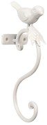 Biely kovový háčik s vtáčikom - 4 * 7 * 19 cm
