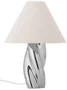 Stolová lampa v striebornej farbe s textilným tienidlom (výška 49 cm) Silva – Bloomingville