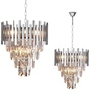 Luster Aspen II, 1x krištáľové/chrómové kovové tienidlo, (fi 45cm), ch