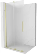 Mexen Velar, sprchová zástena s posuvnými dverami Walk-in 70 x 200 cm, 8mm sklo námraza, zlatá matná, 871-070-000-33-55