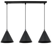 Závesné svietidlo Soho, 3x čierne kovové tienidlo, (fi 14cm)