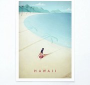 Plagát Travelposter Hawaii, 30 x 40 cm