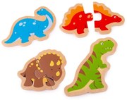 Bigjigs Toys Drevené puzzle dinosauri