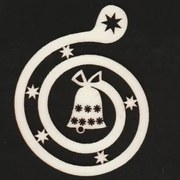 AMADEA Drevená ozdoba špirála so zvončekom 8 cm