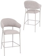 Barová stolička s opierkou na nohy Livia, béžová/kašmír