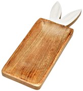 Dekoratívna tácka z mangového dreva BUNNY EARS 36x12 cm