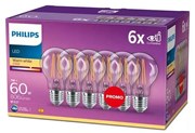 SADA 6x LED Žiarovka VINTAGE Philips E27/7W/230V 2700K