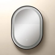 LED kúpeľňové oválne zrkadlo s osvetlením 597lm 3000+4000+6000K IP44, čierne, priehľadné - Zuma Line LUSTRO D2383