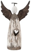 Dekorácia drevená figúrka anjel Angel Rustic S - 7*3*12 cm
