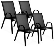 SADA 4 X ZÁHRADNÁ STOLIČKA ALDA ČIERNA