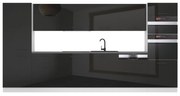 Kuchynská linka Belini Premium Full Version 360 cm čierny lesk s pracovnou doskou NAOMI