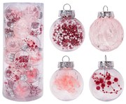 Tutumi Tutumi, vianočné závesné gule 24ks SYSD1688-088, ružová, CHR-05007