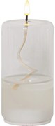 Biela LED sviečka v skle Star Trading Flamme Float, výška 17,5 cm