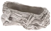 Betónový obal na kvetináč Kmeň so žabou sivá, 12 x 21 cm