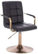 LuxuryForm DESIGN Stolička VERONA GOLD na zlatom tanieri - čierna