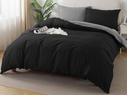 XPOSE® Bavlnené Renforcé obliečky EVITA DUO na dve lôžka - tmavo sivé/čierne