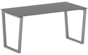 Kancelársky stôl PRIMO IMPRESS, 160x80 cm, sivostrieborná podnož, grafit