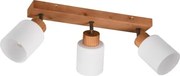 Stropné/nástenné osvetlenie Assam, 3 svietidlá, drevo/sklo%