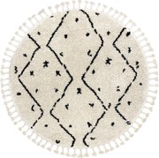 Kusový koberec Berber Tetuan B751 cream kruh, 120x120 (priemer) kruh, biela, obývacia izba, Dywany Łuszczów