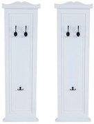 2x vešiaková stena s 3 vešiakmi 53016 - 109x28x3,5 cm, biela