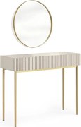 Toaletný stolík Nicole so zrkadlom 60 cm - kašmírová / zlatá