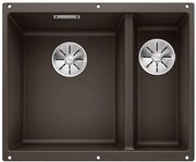 Blanco Subline 340/160-U, silgranitový drez pod pracovnú dosku 555x460x190 mm, drez vľavo, 1,5-komorový, tmavá hnedá, BLA-523557