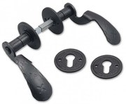 DORA R rustiko rozetová kľučka na vložku čierna na Vložku